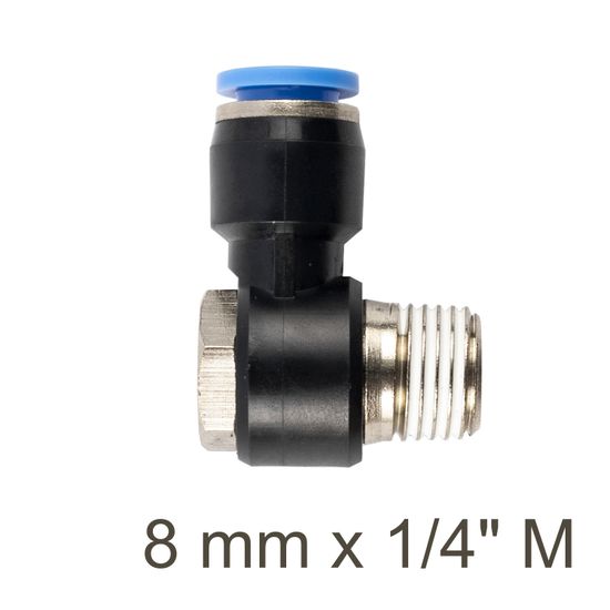 Swivel Elbow Pu 8mm X 1/4" M